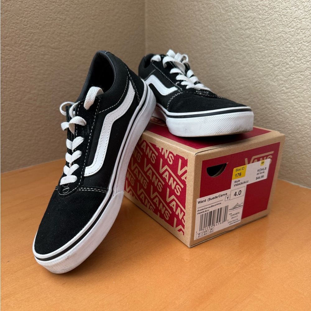 Vans Ward Black and White Canvas Shoes